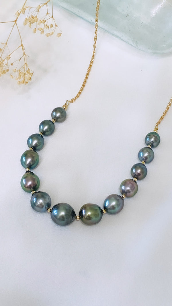 Half strand necklace - Tahitian Pearl