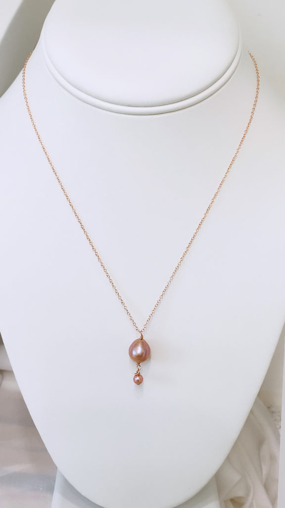 Edison x Keshi necklace - Rose Gold