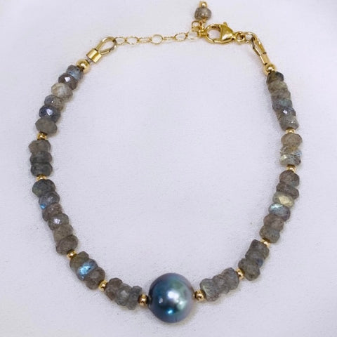 Avalon bracelet - Tahitian x Labradorite