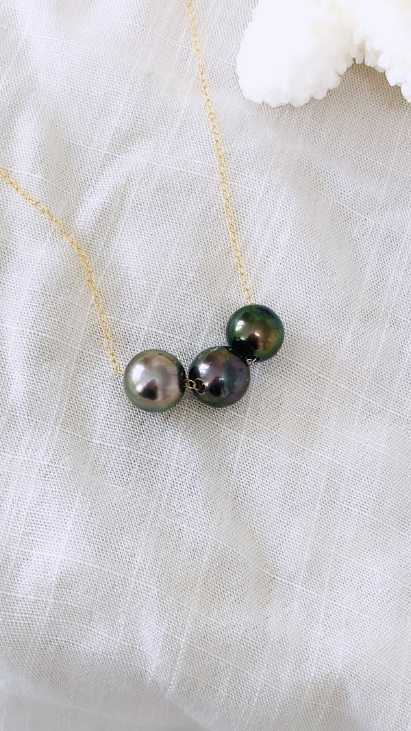 Triple peacock necklace