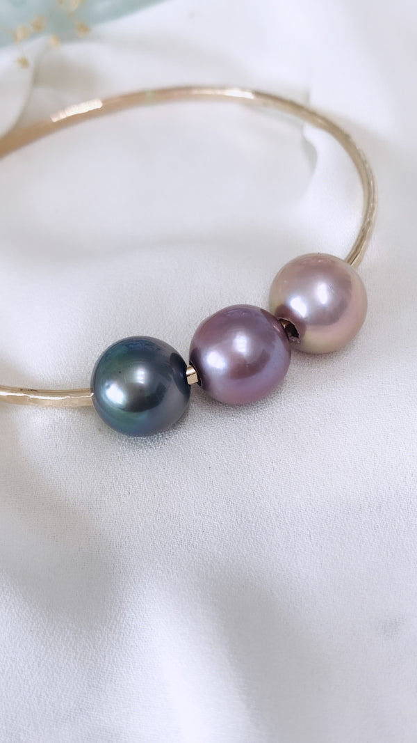 Triple Tahitian x Edison bangle 8.25