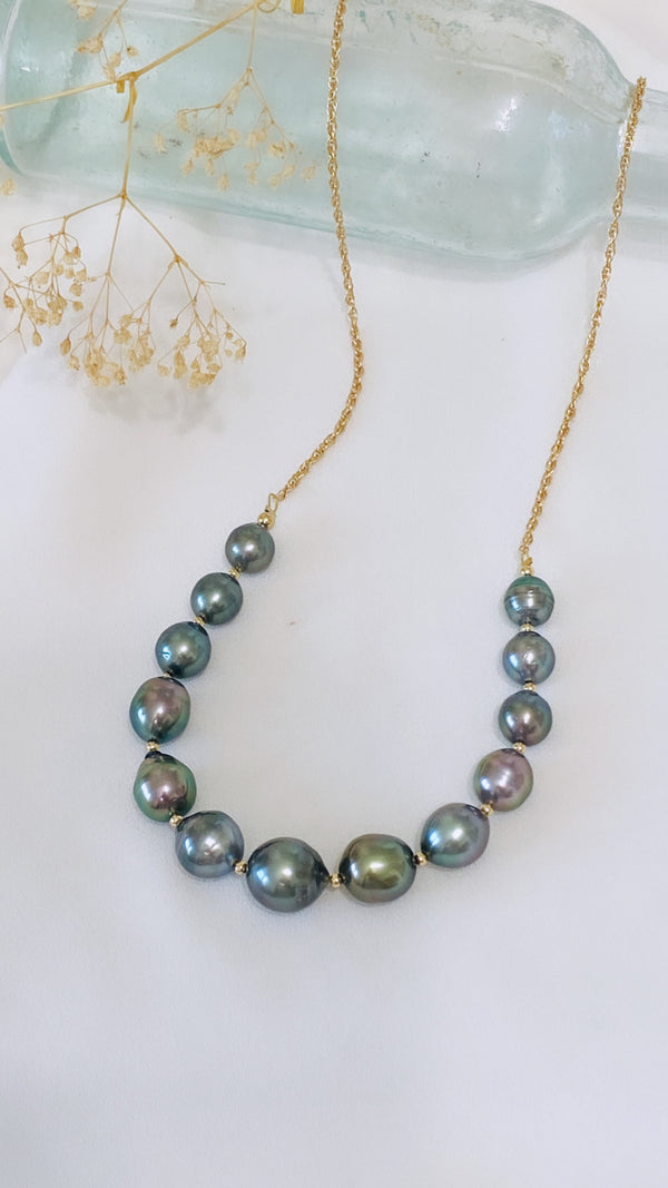 Half strand necklace - Tahitian Pearl