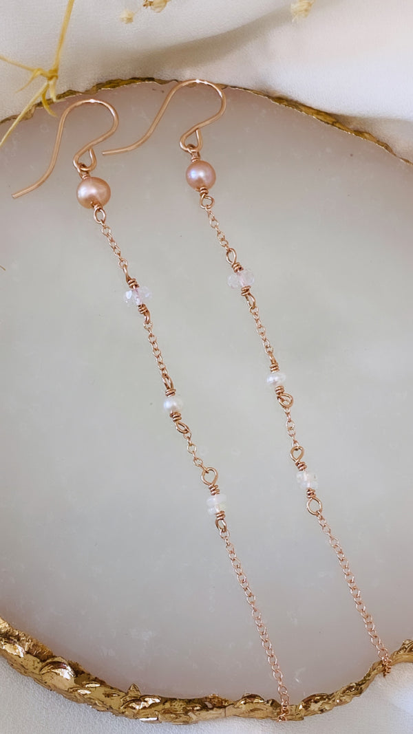 Tulum drop earrings - Rose Gold