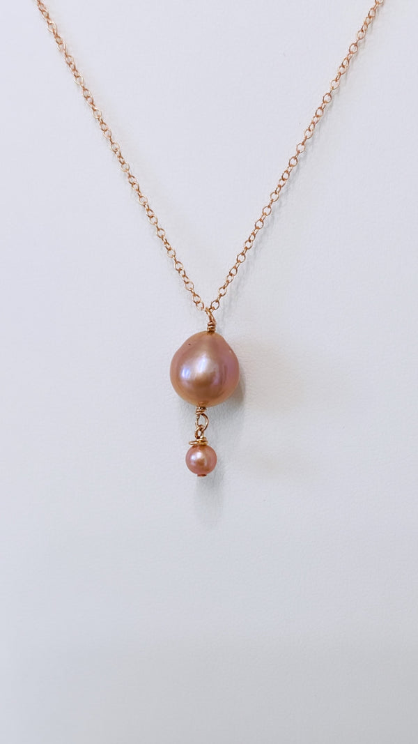 Edison x Keshi necklace - Rose Gold