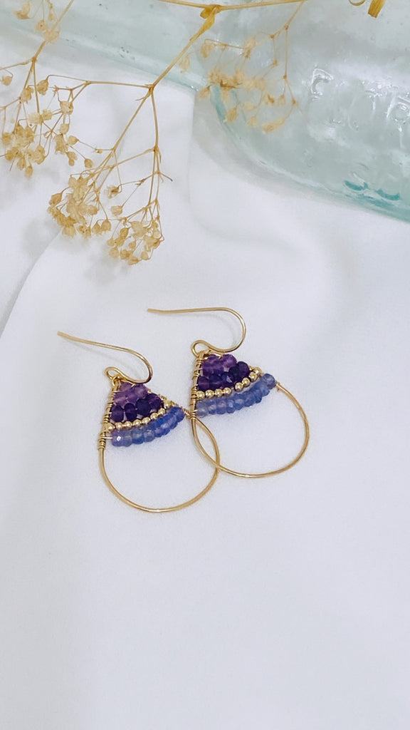 Sedona earrings- Amethyst x Tanzanite