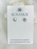 Tahitian Keshi studs - 4mm silver