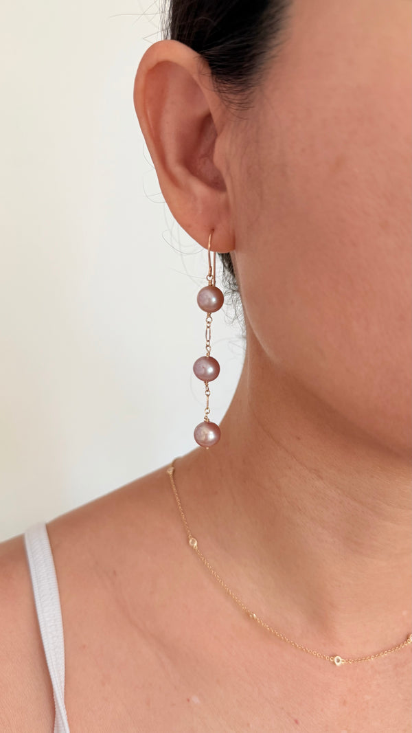 Vera pearl earrings - Pink Edison