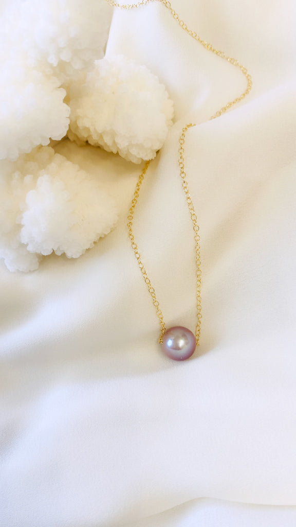 Pink Edison floating necklace