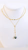Tahitian Pearl x cubic zirconia Lariat