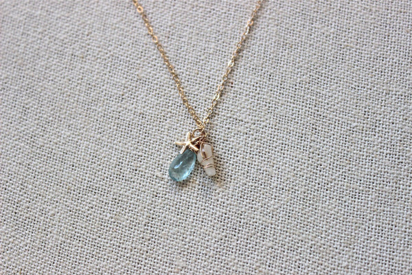 HAPUNA aquamarine charm necklace