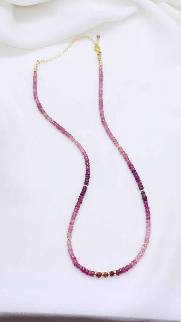 Raspberry ombré necklace