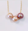 Triple floating pearl necklace - Ombre Edison