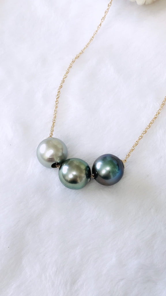 Tahitian Trio necklace - 10mm