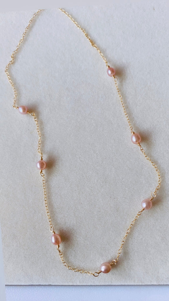 Pink Edison Keshi necklace