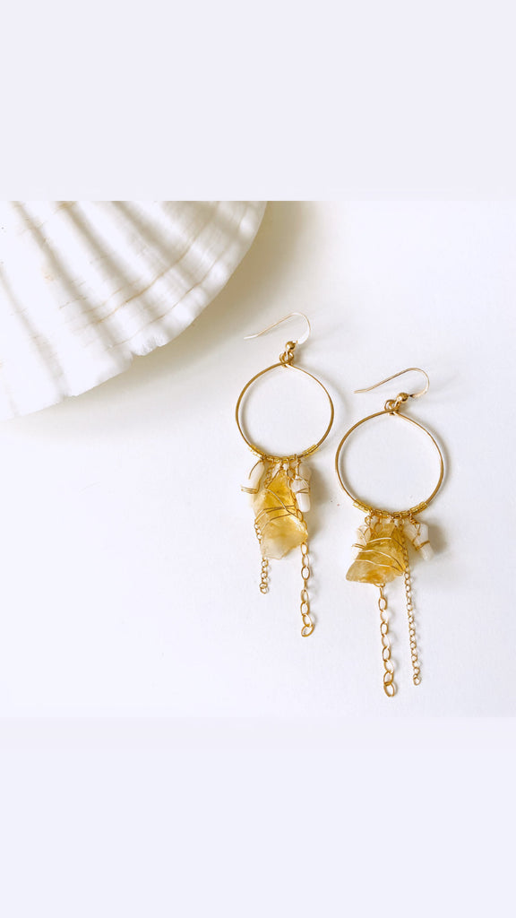 TUSCANY - Citrine statement earrings