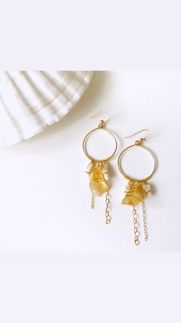 TUSCANY - Citrine statement earrings