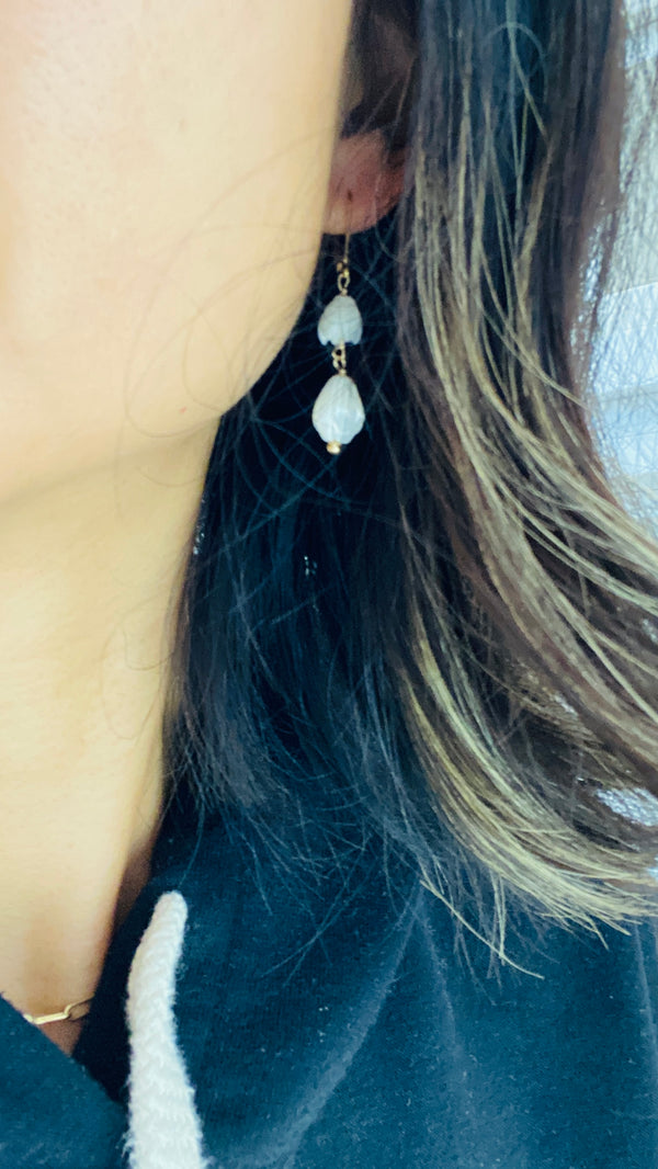 PIKAKE Double drop earrings