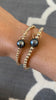 Stretch pearl x charm bracelet - 4mm
