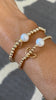 Stretch pearl x charm bracelet - 3mm