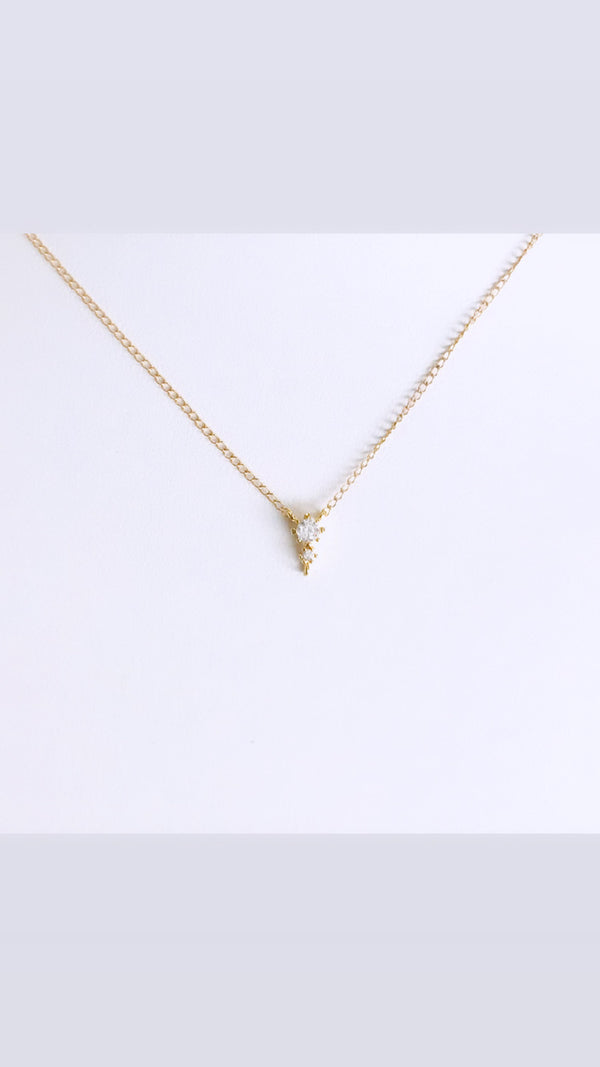 Simple Cubic Zirconia cluster necklace