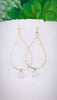 Simple opal teardrop earrings