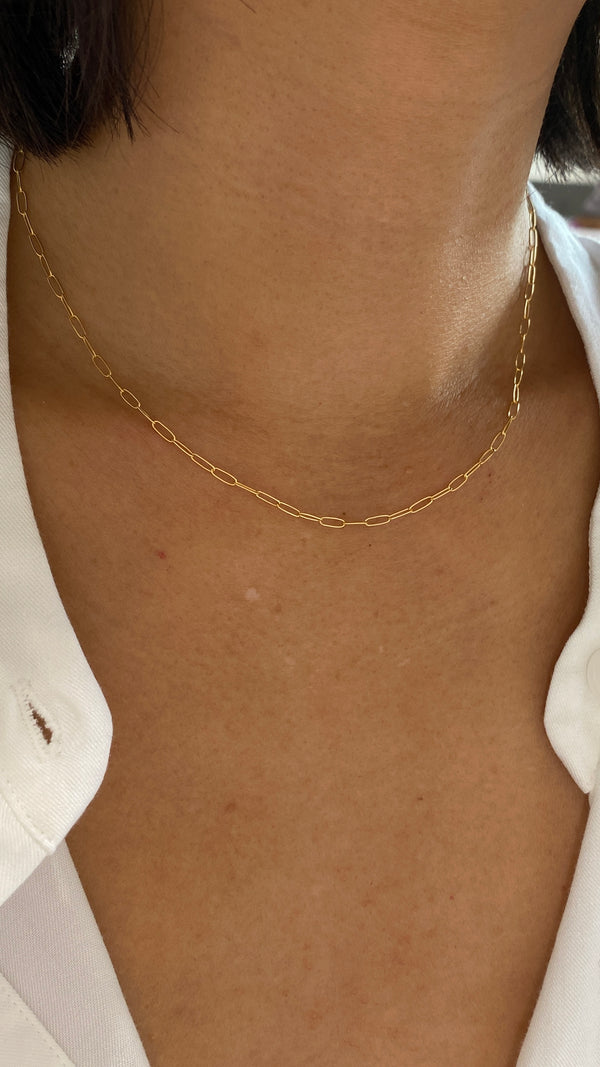 14K Paperclip necklace