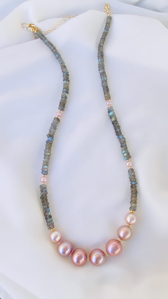 Ombré Edison x Labradorite necklace