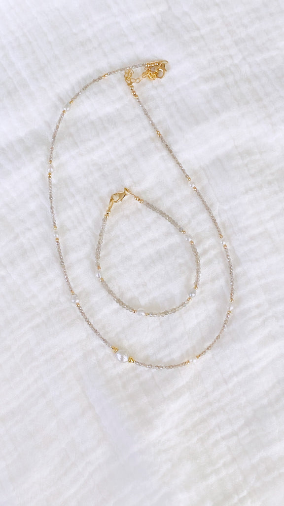 Labradorite x Keshi necklace