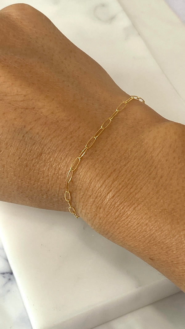 14K Paperclip bracelet