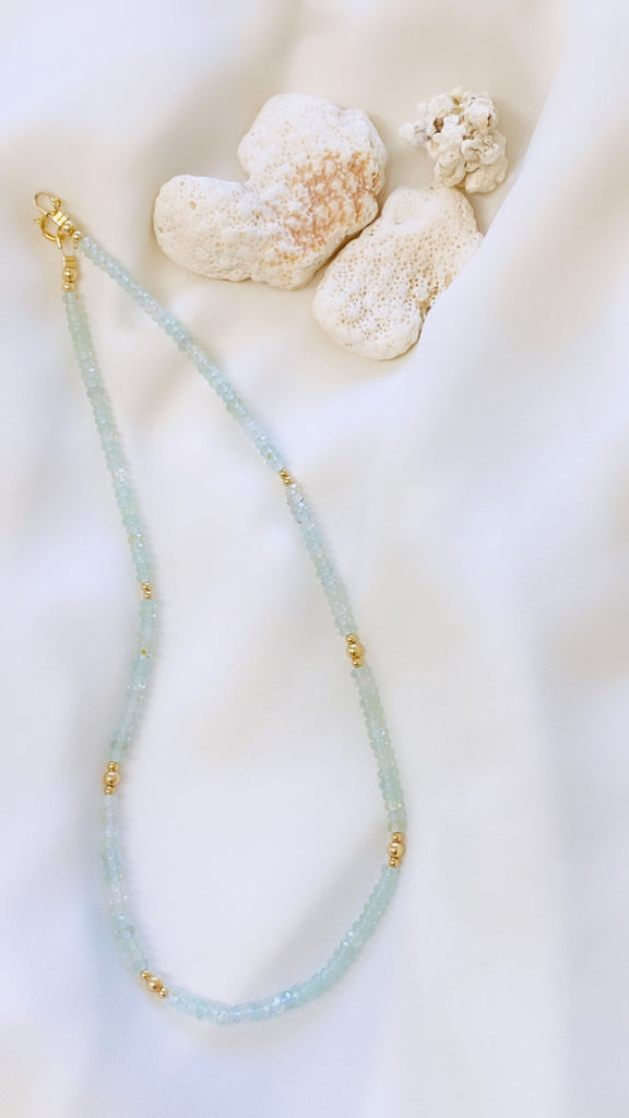 Aquamarine layering necklace