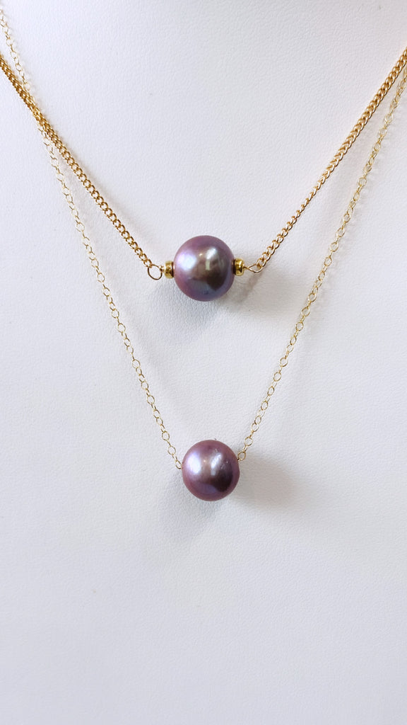 Floating Purple Edison pearl necklace