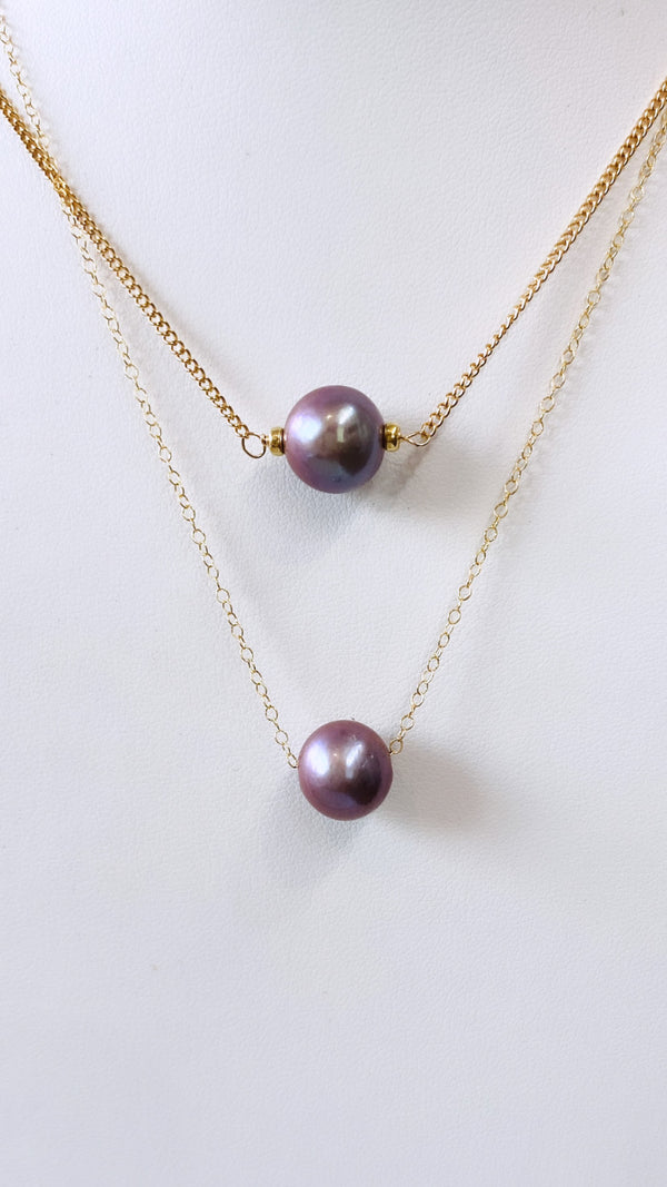 Floating Purple Edison pearl necklace