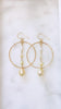 South Sea keshi x pearl hoop earrings