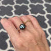 Aubergine Tahitian pearl ring - 7.75