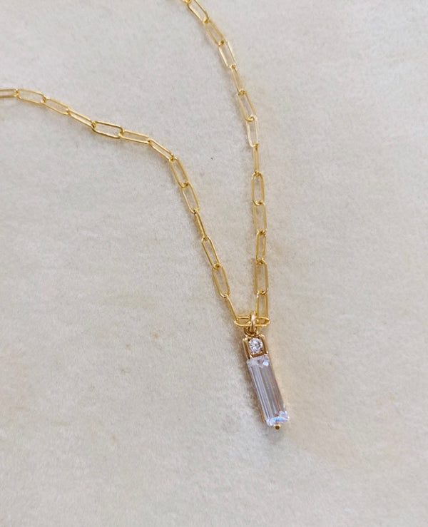 Baguette x staple necklace
