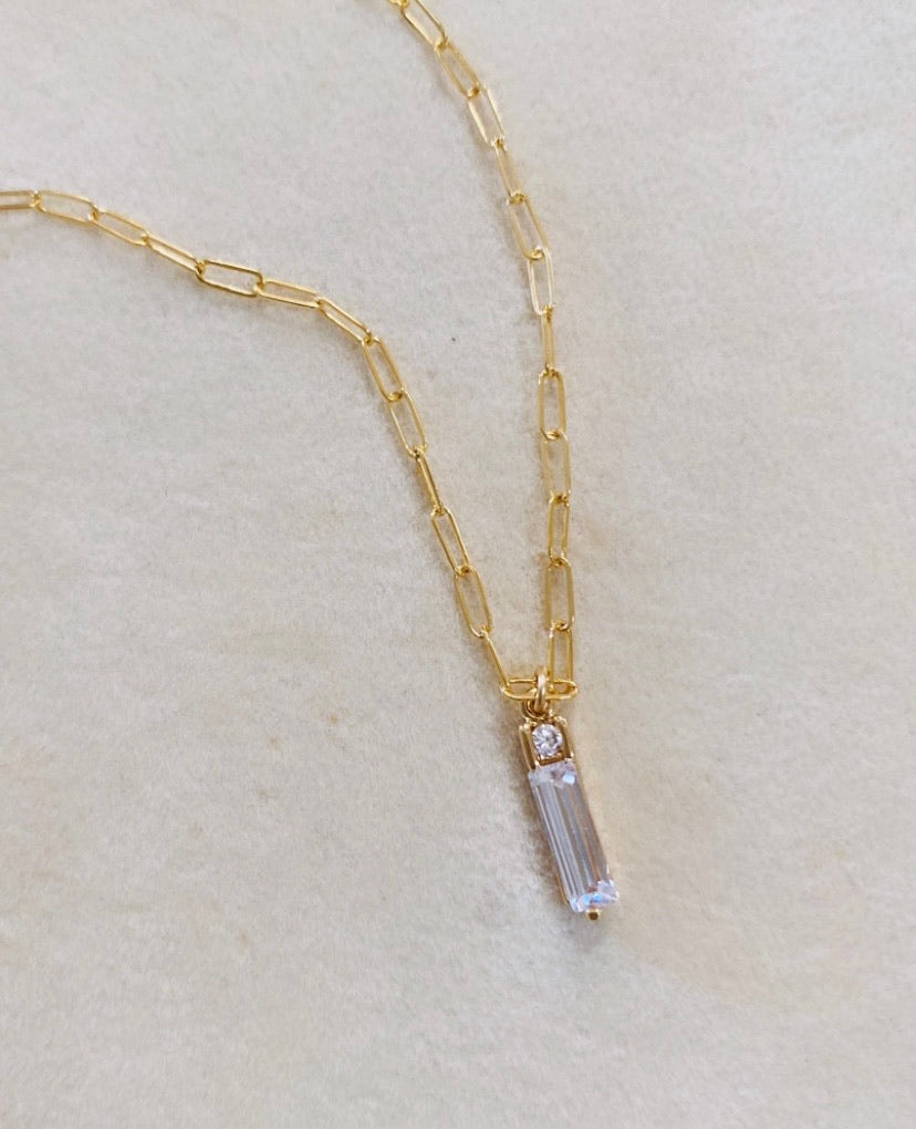 Baguette x staple necklace
