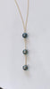 Triple Tahitian Pearl Y drop lariat necklace