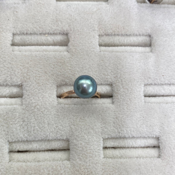 Sky blue Tahitian pearl ring - 4.5