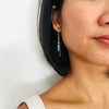 Two tone post threader earrings