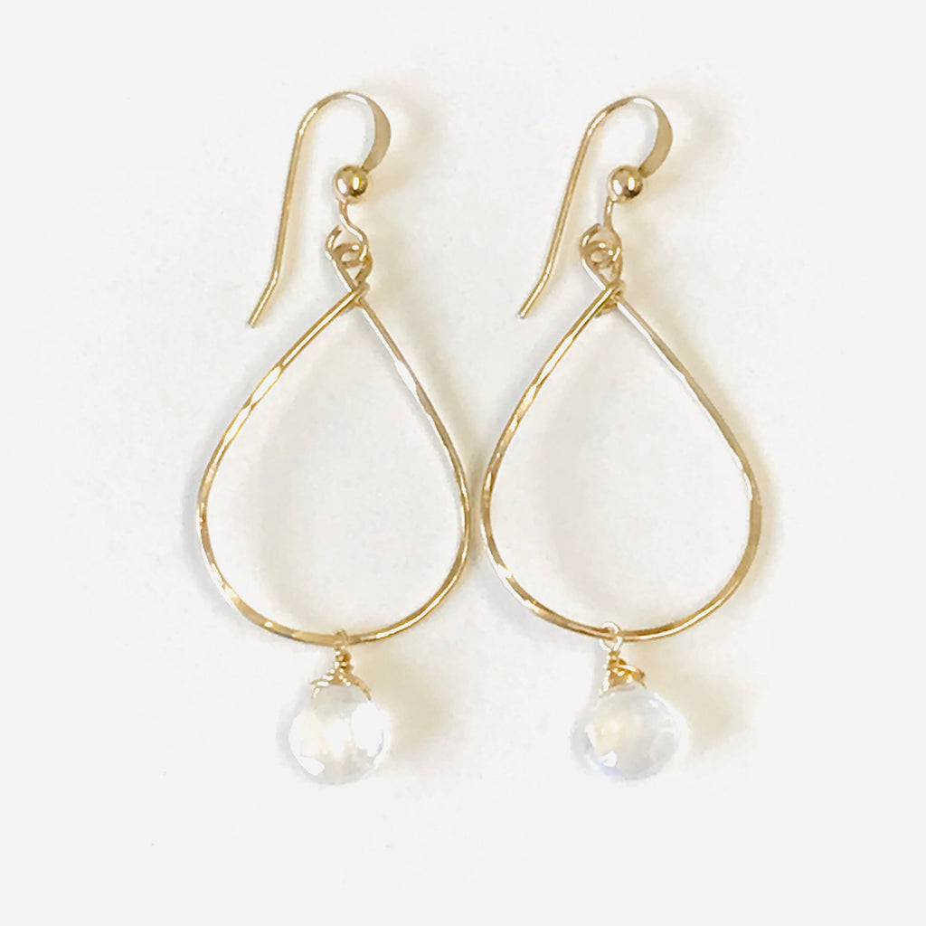Rainbow Moonstone teardrop earrings