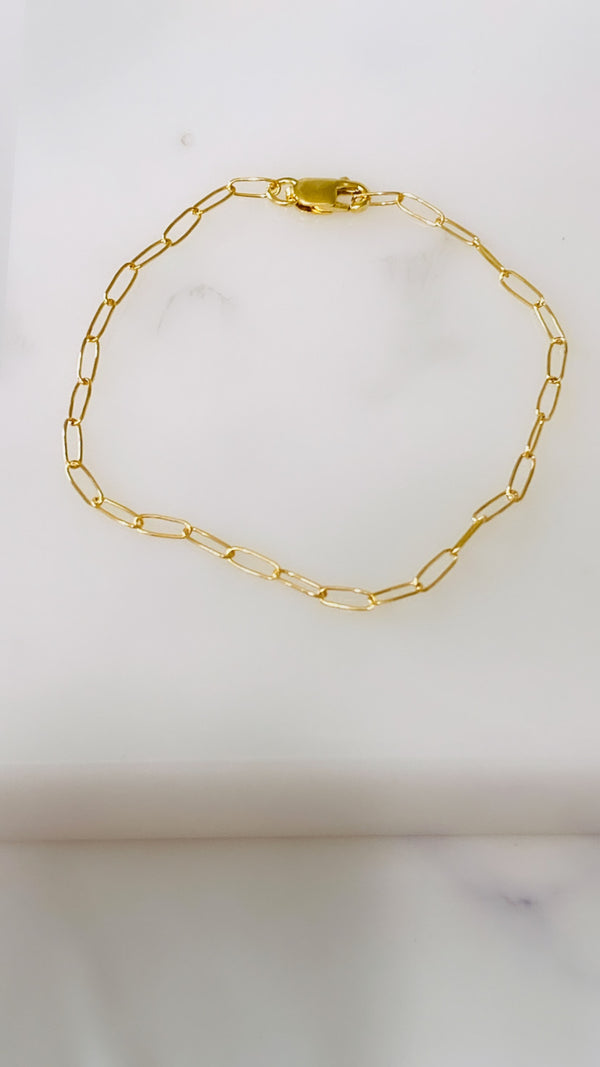 14K Paperclip bracelet