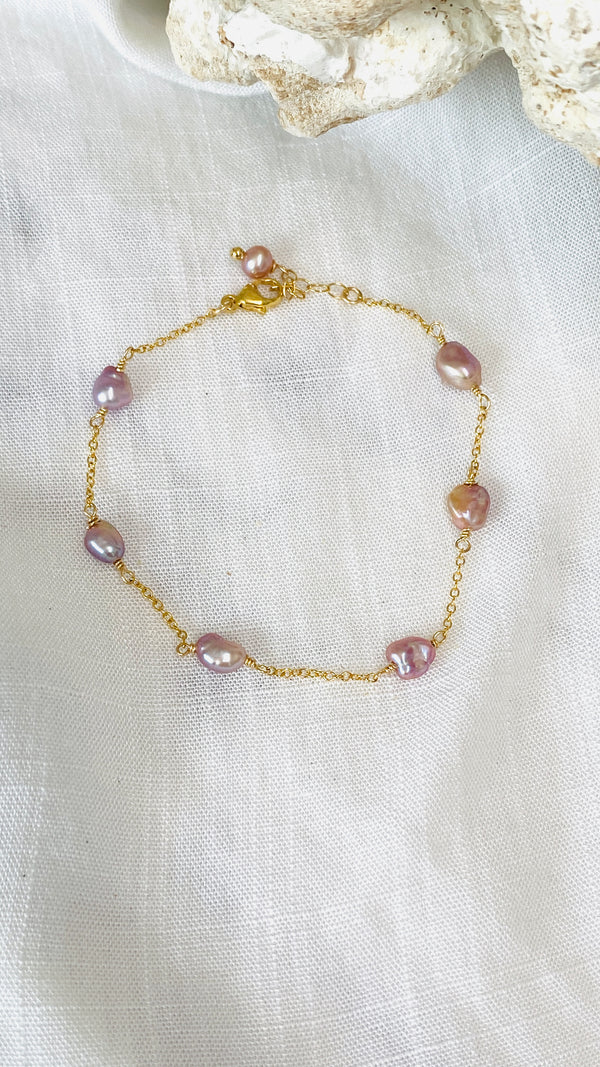 Edison Keshi tin cup bracelet