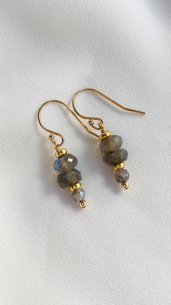 Dainty Labradorite earrings