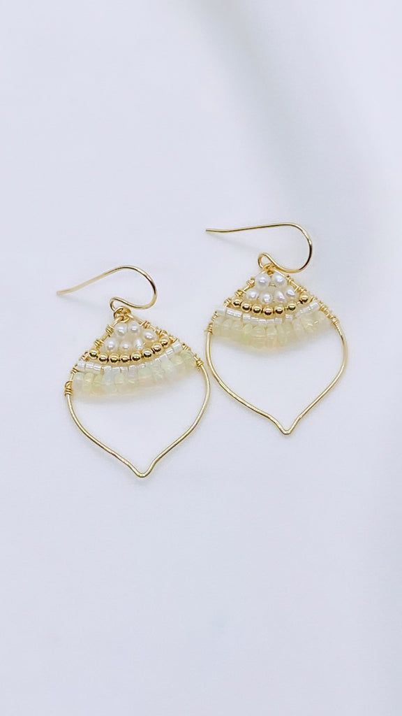 Ethiopian Opal Lotus earrings