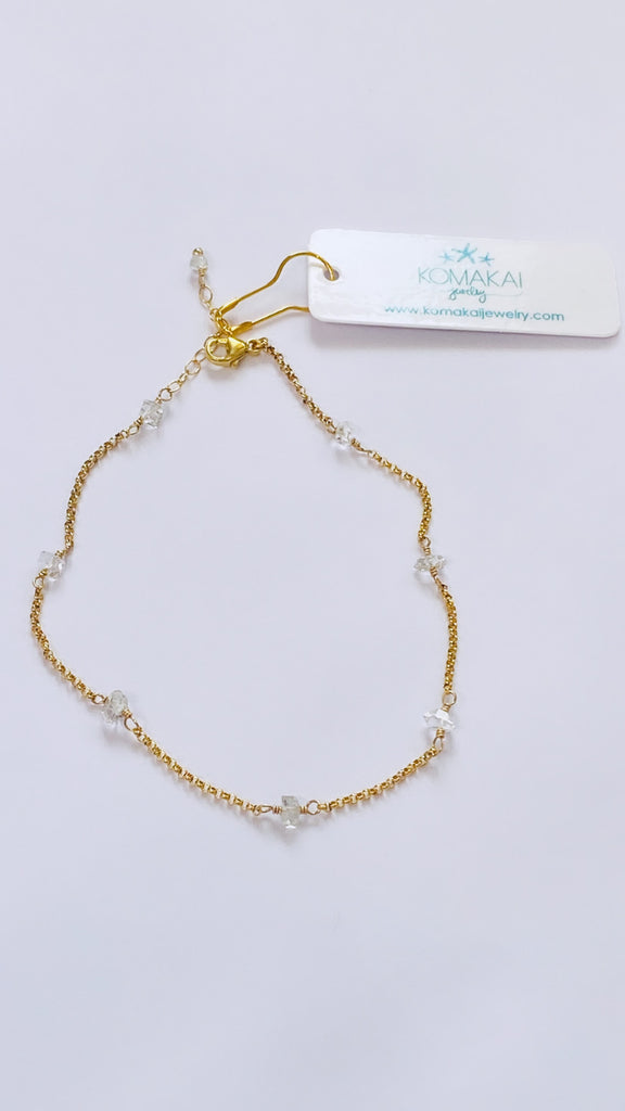 Herkimer diamond anklet