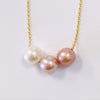 Triple floating pearl necklace - Ombre Edison